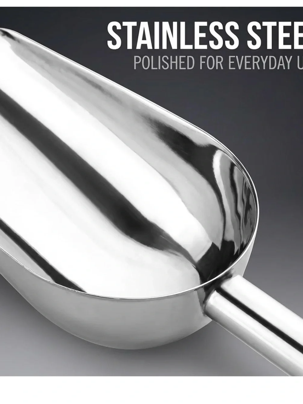 Ice Scoop for Freezer, Silver Stainless Multipurpose Metal for Ice Machine
